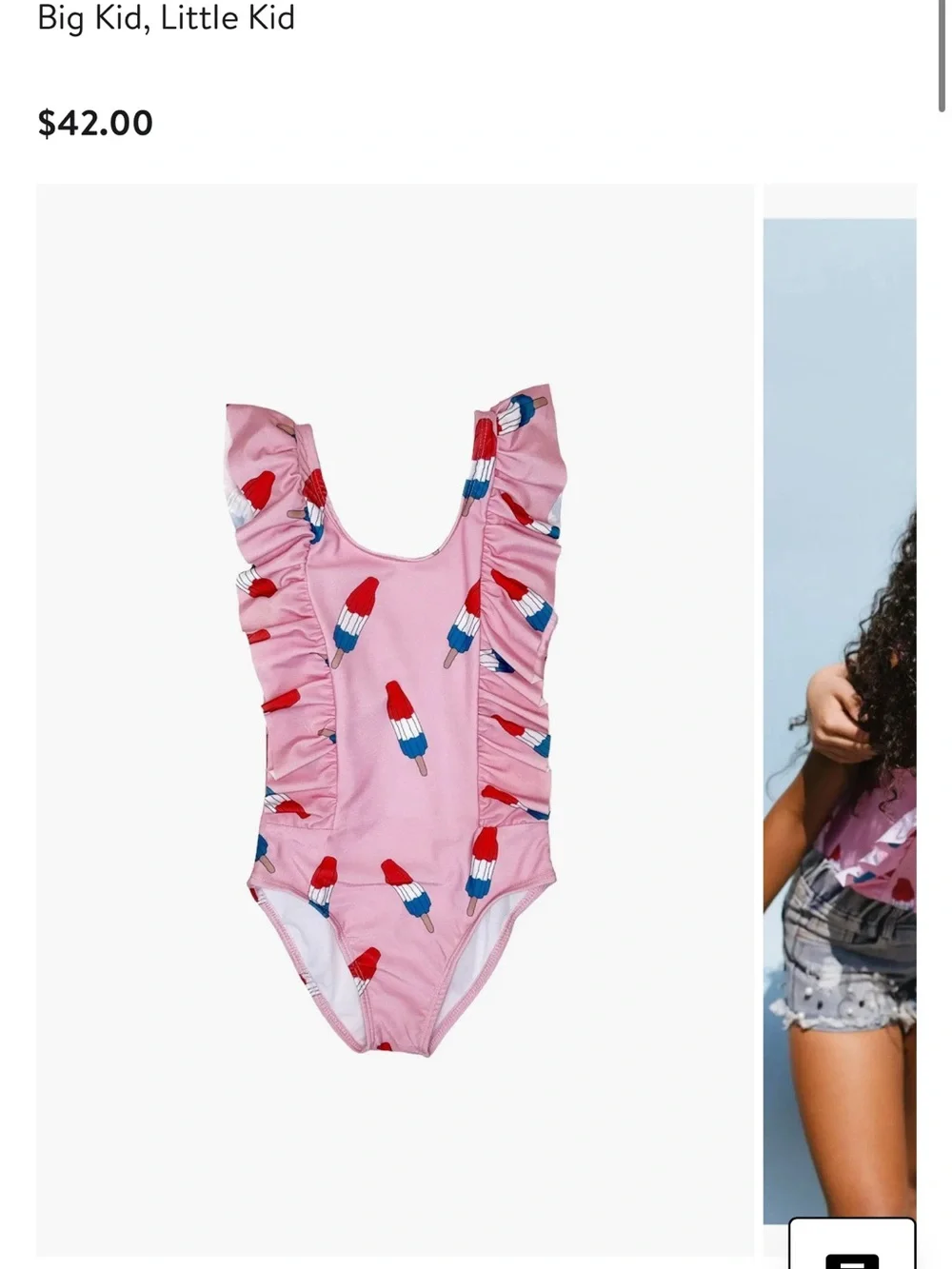 Lola + The Boys Pink Ruffle One-Piece with Popsicle Print
